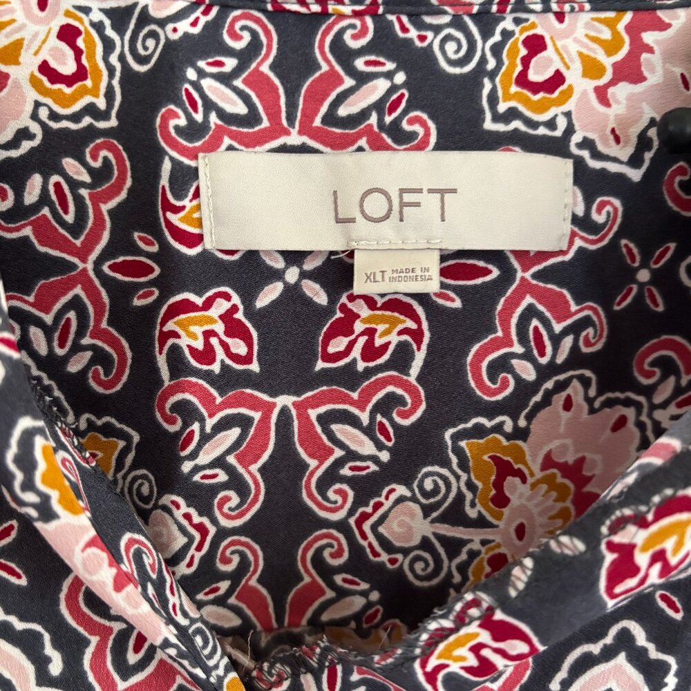 LOFT Multi Color Shift Dress Tie Waist XL Tall - Picture 2 of 3